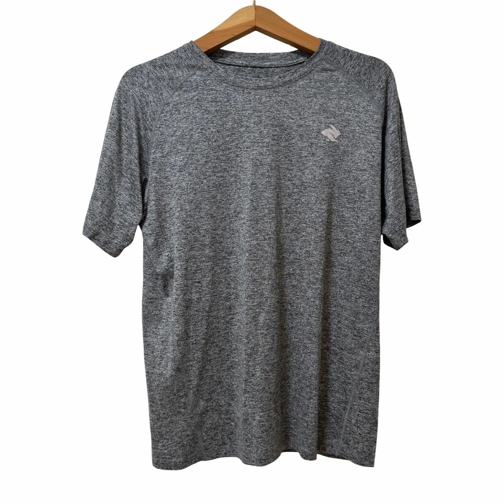Rabbit‎ Mens Running EZ Tee Athletic T Shirt Size M Gray Gym Active Performance